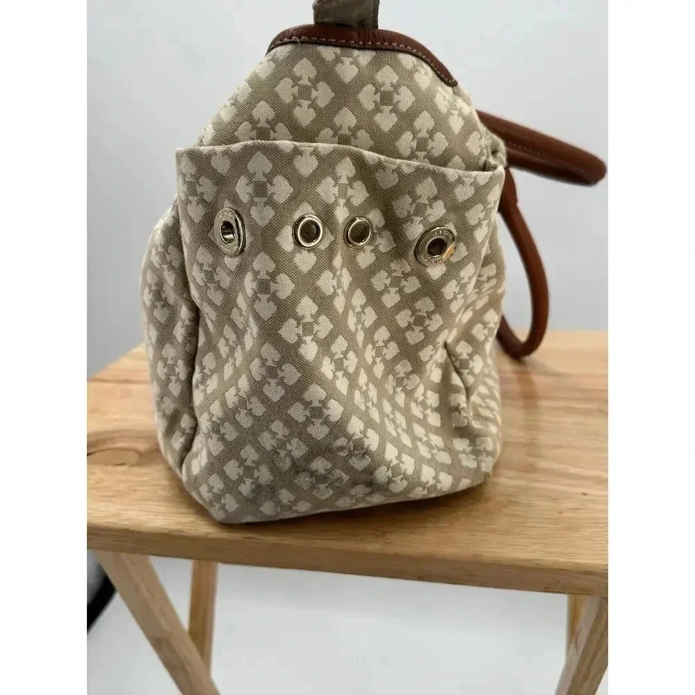 KATE SPADE Beige Classic Stevie Bag Tote Purse - Diaper Baby Shoulder Bag - Picture 11 of 16